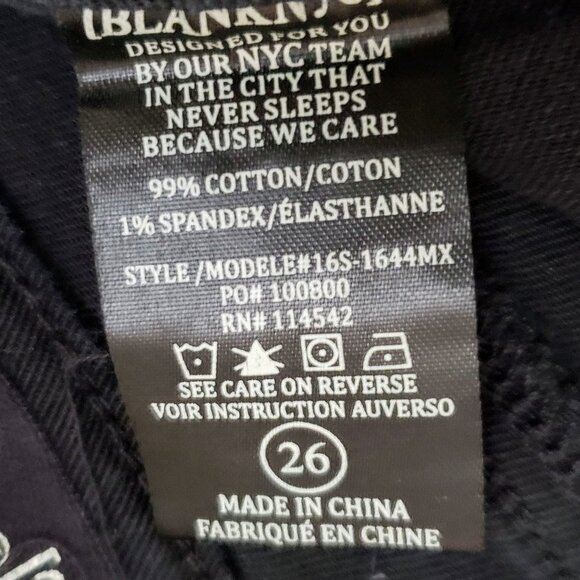 Blank NYC Black Super Fray Hem Skinny Jeans Women's Grunge Black 26 - Picture 9 of 9